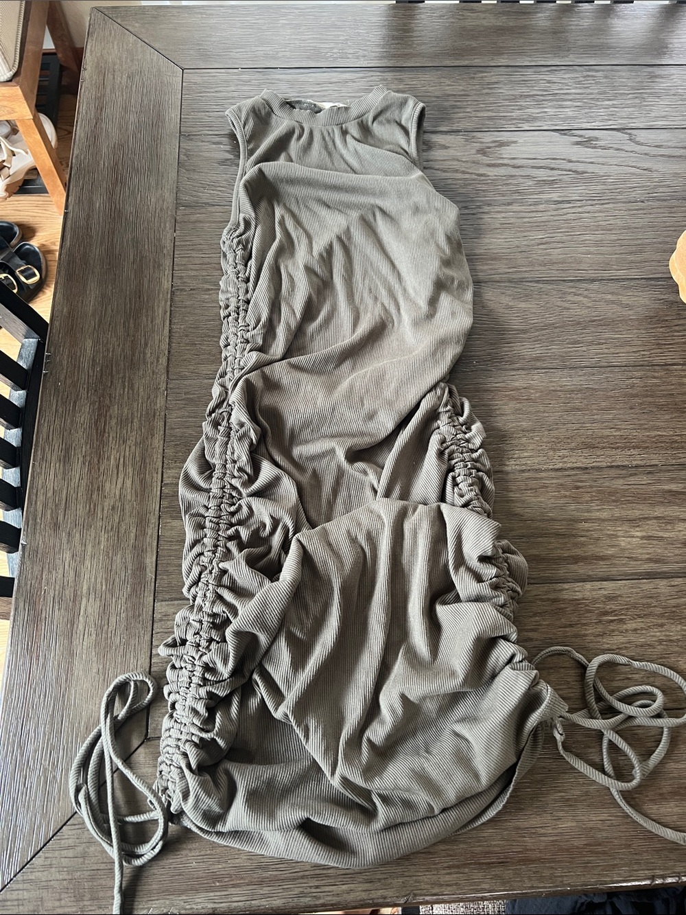 Maternity Sleeveless Ruched Side Tank Dress